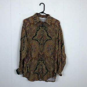 Vintage Multi Colour Paisley Print Button Down